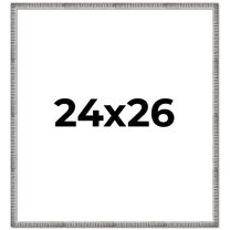 24x26 Frame Silver Grey Distressed Solid Wood Picture Frame | 0.75 Inch Moulding Width | Interior