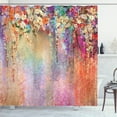 thumbnail image 1 of Ambesonne Flower Shower Curtain, Abstract Blossoms Florets, 69"Wx70"L, Peach Fuchsia, 1 of 3