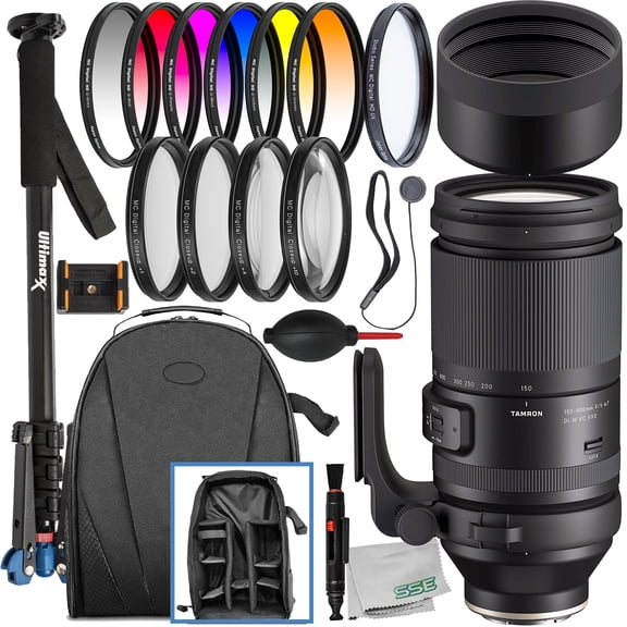 Ultimaxx Advanced Tamron 150-500mm f/5-6.7 Lens Bundle (X-Mount) - Includes: Lightweight 62” Monopod w/ Base Stand, 6PC Gradual Color Filter Kit & Much More (22pc Bundle)