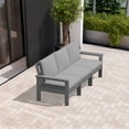 thumbnail image 7 of FUNDAZE Oversized HDPE Patio Furniture Sets, 3-Seater Outdoor Conversation Set | For Patio, Poolside, Backyard Use, Grey Frame with Gray Cushion, 7 of 7
