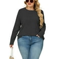 thumbnail image 2 of NISVIYA Womens Plus Size Casual Winter Tops Long Sleeve Tees Cute Ribbed Knit Pullover, 2 of 6