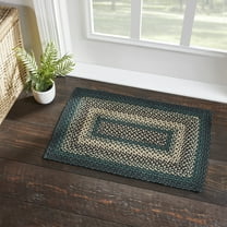 VHC Brands Pine Grove, Braided Jute Rug, Non-Skid Pad, Door Mat, Rectangle, Green, 20x30