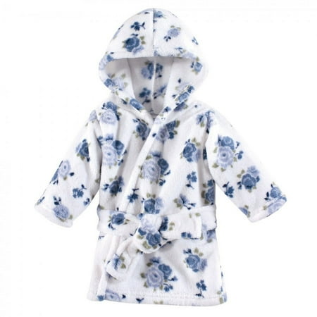 UPC: 0660168052770 | Luvable Friends Baby Girl Plush Bathrobe Blue Floral 0-9M
