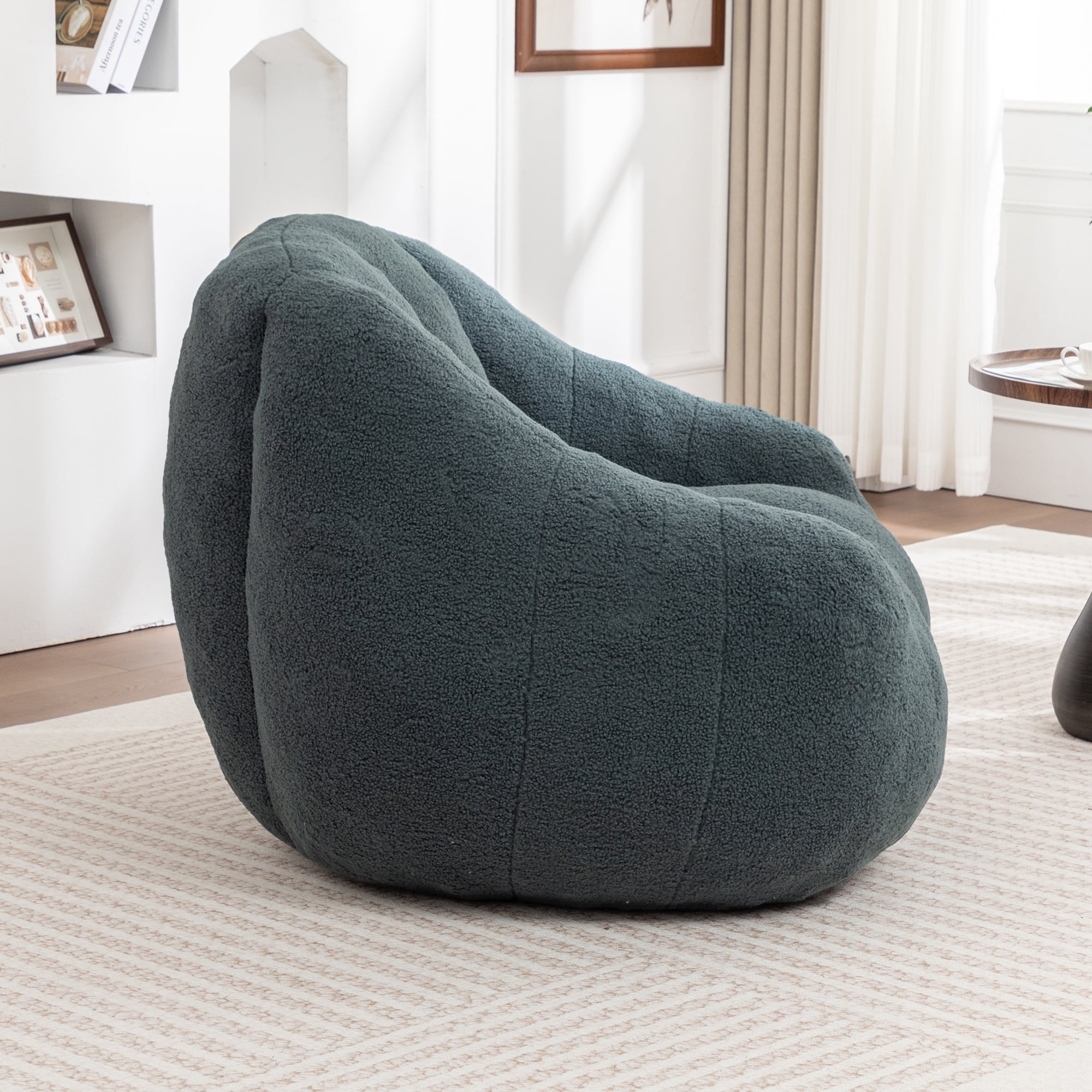 Jopath Bean Bag Chair for Adults and Kids,Oversized Bean Bag Sofa with Tufted Soft Stuffed Filling and High-Density Foam,Lazy Sofa Floor Sofa for Living Room Bedroom,Green