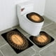 thumbnail image 1 of ABPHQTO Marco de adorno redondo de marco dorado negro Juego de alfombras de baño de 3 piezas Alfombra de baño Alfombra de contorno y tapa de inodoro ABPHQTO Cont-CHAPPLE-37615, 1 of 2