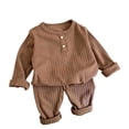 thumbnail image 4 of Posijego Kids Clothes Sets Boys Girls Long Sleeve Thermal Base Layers Undershirts and Bottoms Casual Sets for Cold Weather, 4 of 7