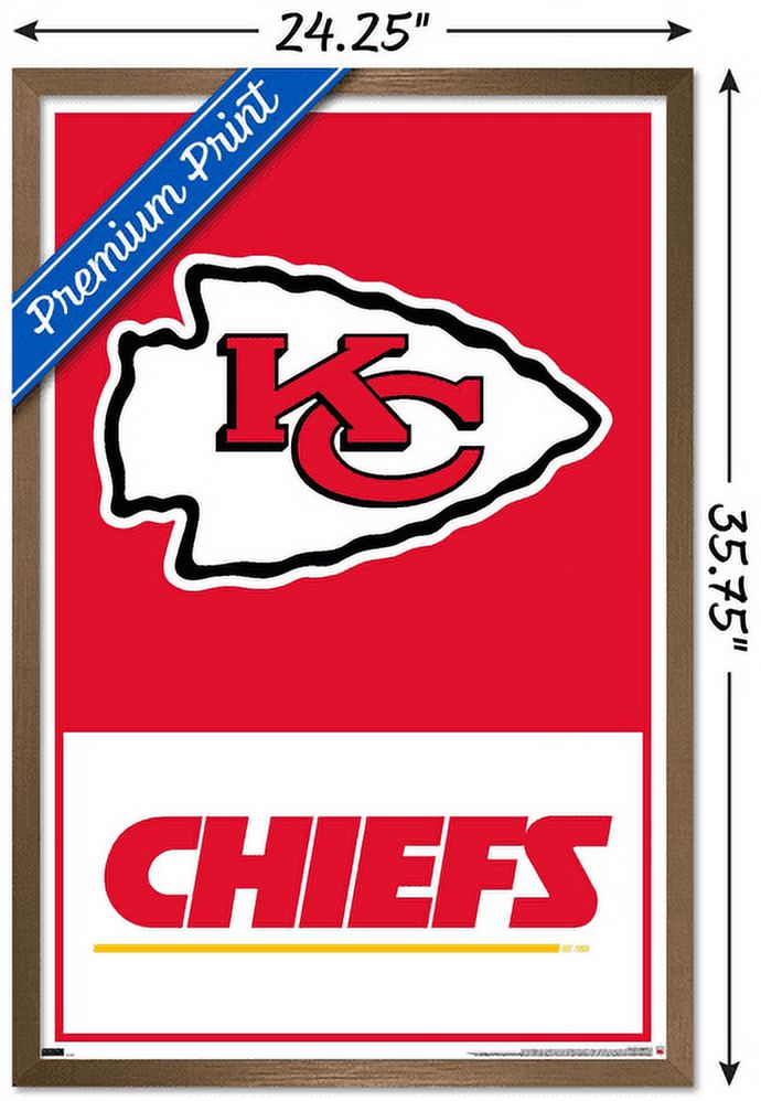 NFL Kansas City Chiefs - Logo 21 Wall Poster, 22.375" x 34", Framed