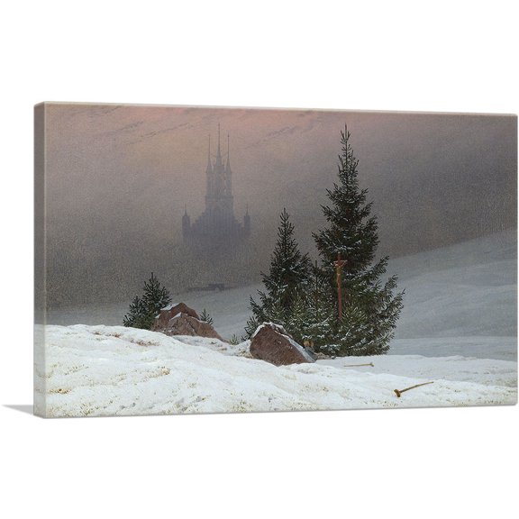 ARTCANVAS Winter Landscape 1811 Canvas Art Print by Caspar David Friedrich - Size: 26" x 18" (0.75" Deep)
