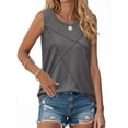 thumbnail image 2 of Fantaslook Summer Tank Tops for Women Pleated Crewneck Casual Sleeveless Tops Dressy Shirts, 2 of 8