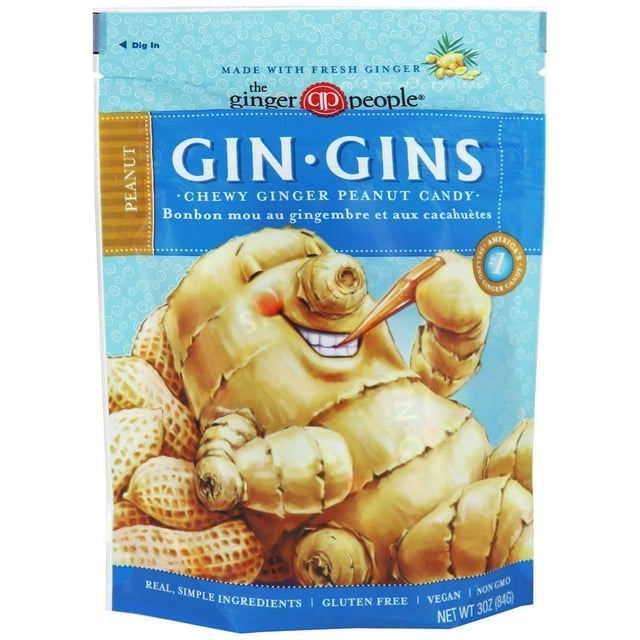 Ginger People - Gin Gins Saveur d'Arachide Ginger Candy Moelleux - 3 oz