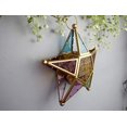 thumbnail image 3 of Moroccan Style Candle Lantern Holder Multicolour Glass Star Candle Holder Hanging Lantern, 3 of 7