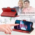 thumbnail image 4 of Case for Motorola Moto Edge X30 Cover Leather Wallet Folio Case Book Design Flip Magnetic Closure - Red, 4 of 5