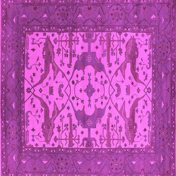 Ahgly Company Indoor Square Oriental Pink Industrial Area Rugs, 4' Square