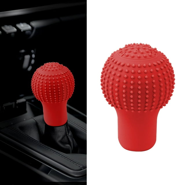 JP Silicone Car Gear Shift Knob Cover - Anti - Slip, Elastic Protector for Automatic/Manual Shifters Universal Fit for Most Models, Comfort Boost Grip, Unisex Auto Interior Accessory(red)