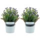 thumbnail image 1 of 2 piezas de hoja de flores artificiales bonsai planta de hoja verde falsa planta simulada bonsai, 1 of 6