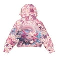 thumbnail image 5 of Xoenoiee Axolotl Cherry Blossom Print Girls Quarter Zip Hoodie Pullover Long Sleeve Shirts Half Zip Sweatshirt Casual Crop Top Trendy Clothes, 9-10 Years, 5 of 7
