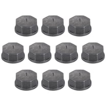 Uxcell 2 Pack 1" Octagon Head Steel Threaded Pipe Fitting Caps, Black