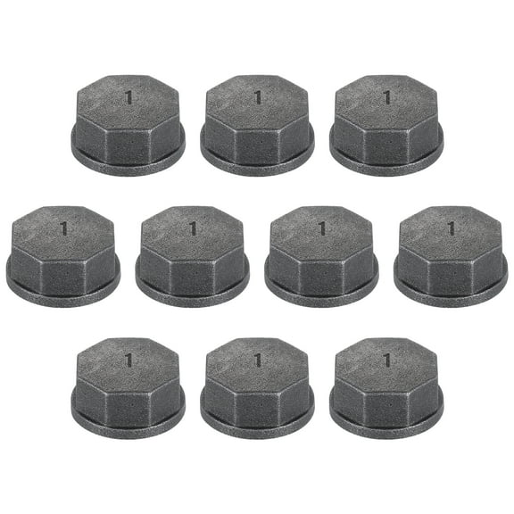 Uxcell 2 Pack 1" Octagon Head Steel Threaded Pipe Fitting Caps, Black