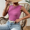 thumbnail image 4 of HAOYUNL Womens' Vest Tops Summer Sleeveless Basic Top Shirt Slim Knit Ribbed Racerback Blouses T-Shirt S-XXL, 4 of 9