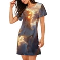 thumbnail image 2 of Balery Rainbow Cloud White Horse Camisón de manga corta con cuello redondo para mujer, cómodo y elegante., 2 of 6