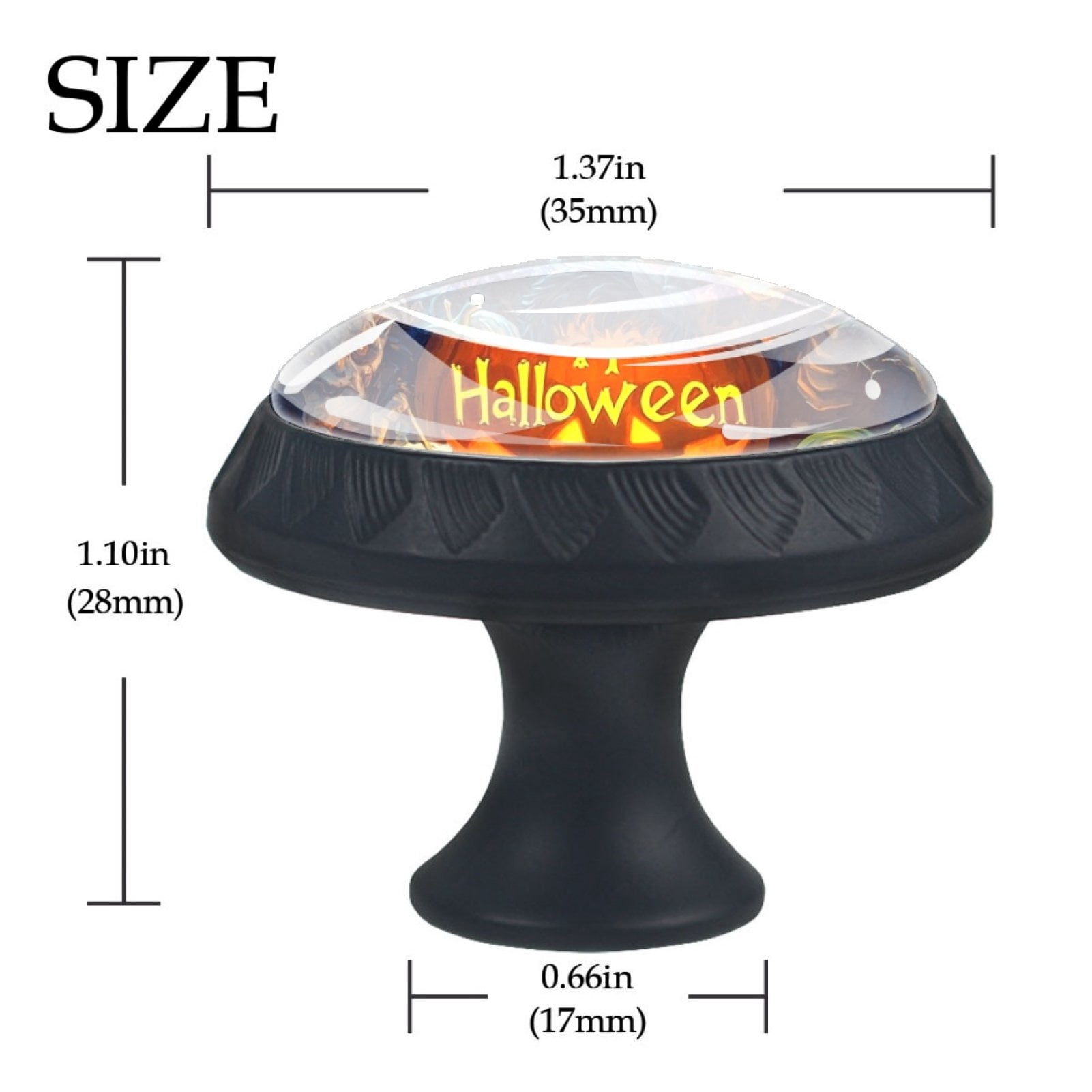 4 Pcs Happy Halloween Knobs for Kitchen Cabinet Cupboard Dresser Bookcase Drawer Pulls Handles Round Home Decor