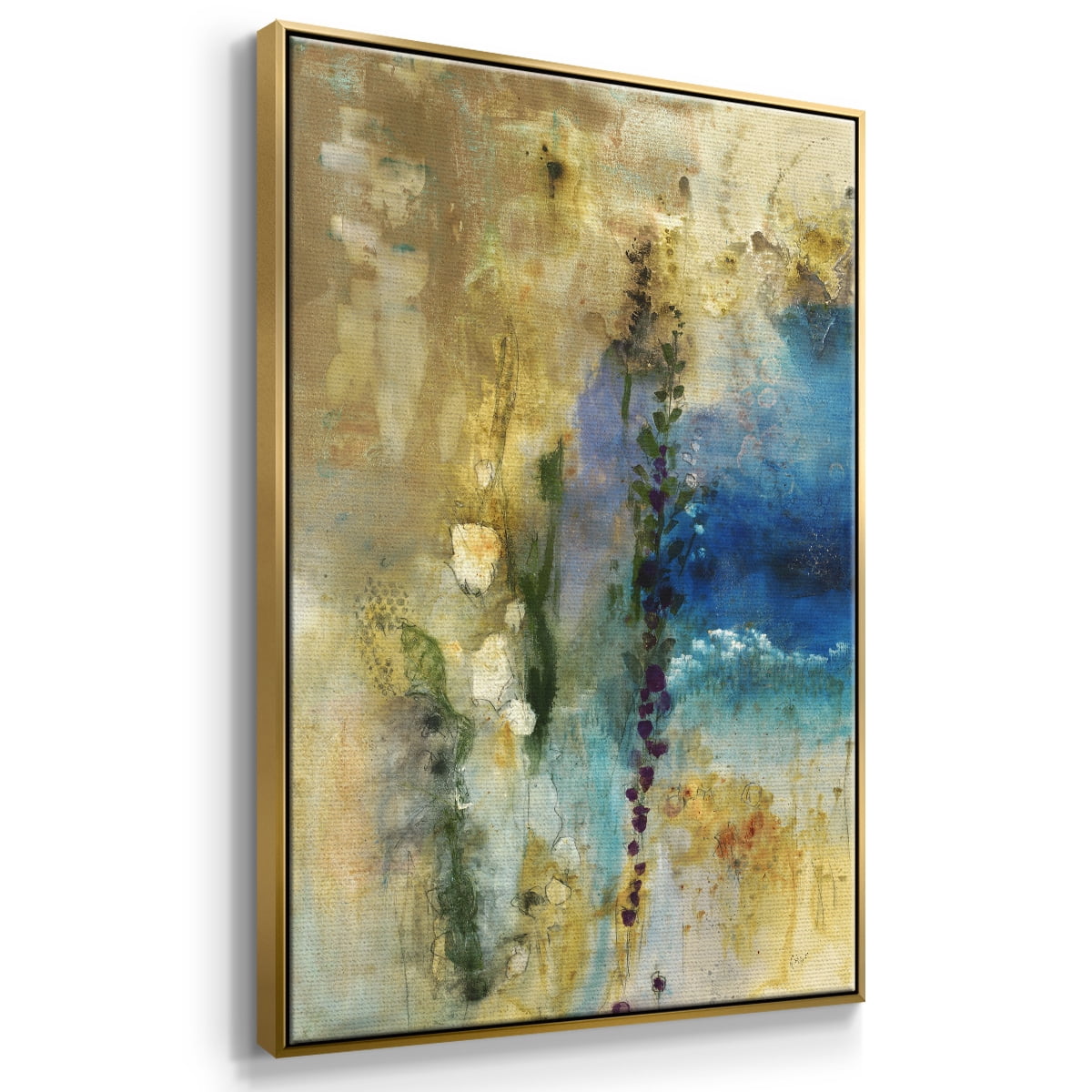 Immerge II Framed Premium Gallery Wrapped Canvas - Ready to Hang - 27 x 41 - Gold Floating Frame