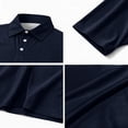 thumbnail image 6 of Big and Tall Polo Shirts for Men – Casual Short Sleeve Polo Stretch Jersey with Tonal Buttons – Sizes XLT-8XLT Navy 3XL, 6 of 6