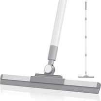 Xhegex Floor Scraper with 180° Swivel Head, 53-Inch Long Handle Rubber Broom for Cleaning Windows, Bathroom Tiles, Garage, and Concrete Surfaces