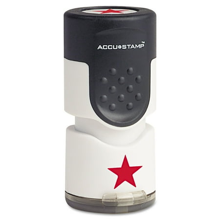 UPC: 0039956307260 | Consolidated Stamp Pre-inked Round Stamp With Microban Star 5/8 Dia. Red