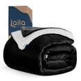 thumbnail image 1 of Cobija Cobertor Aborregado King Laila Comfort Frazada Ultra Suave 100% Microfibra de Poliéster Negro, 1 of 9