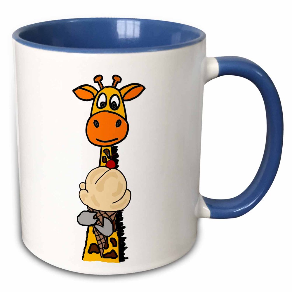 Download 3dRose Funny Cute Giraffe Eating Vanilla Ice Cream Cone ...