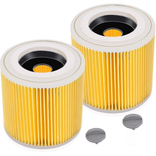 2-pack patronfilter för Kärcher WD3 Premium WD2 WD3 WD3P WD3 MV2 MV3 Filter WD3 Ersättningsfilter för Kärcher Dammsugare 6.414-552.0/6414552 Hs
