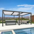 thumbnail image 2 of PURPLE LEAF 11' x 18' Patio Louvered Pergola Outdoor Aluminum Pergola with White Roof Adjustable Hardtop Rainproof Louver for Garden Backyard Deck, 2 of 10