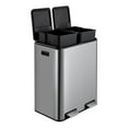 thumbnail image 3 of 16 Gallon (2x30L) Dual Kithcen Trash Can, Rectangular Hands-Free Dual Compartment Recycling Kitchen Step Trash Can with Soft-Close Lid, Built in Filter for Odor Control, 3 of 6