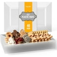 thumbnail image 1 of 9.5 Inch. Clear Rectangular Premium Plastic Plates - 40 Count - Exquisite, 1 of 5