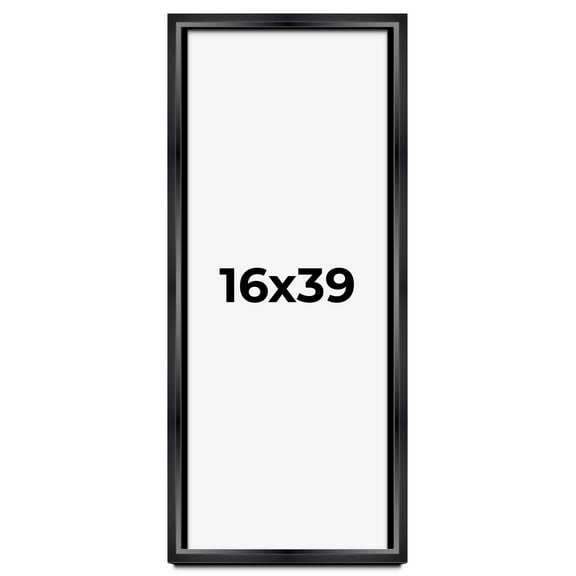16x39 Shadow Box Frame Black | 1.25 inches Deep Real Wood Contemporary Shadowbox Display Frame | UV