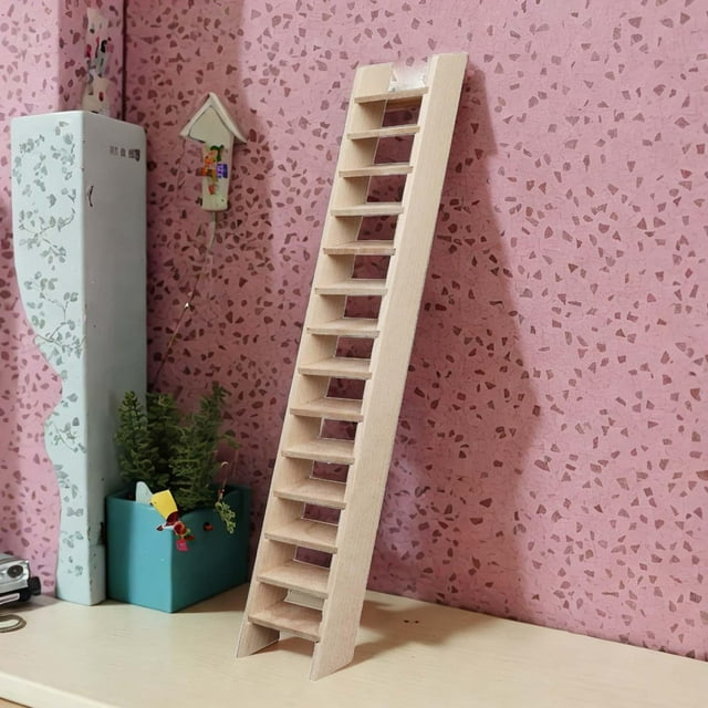 1: 12 Escalera de Casa de Muñecas Decoración de Casa de Muñecas, Juguete de Accesorios para Fotos de Bricolaje, Escalera en Miniatura Mini Escalera de CUTICAT Escalera en miniatura