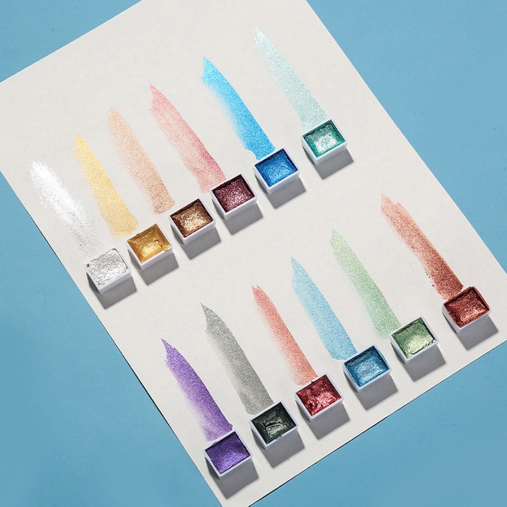 36/48 Colors Solid Watercolor Paint Set Art Pigments Painting Drawing Brush Kit