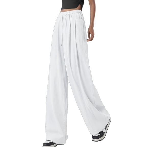Women’s Pants Straight Leg Baggy White Pants Women Casual Comfortable Pants Womens Travel Pants