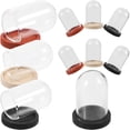 thumbnail image 2 of MasteelfCA 10 Sets Mini Glass Dome With Tray Clear Glass Display Case Preserved Flower Plant Display Cloche, 2 of 8
