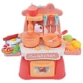 thumbnail image 3 of Kitchen Playset, Educational Kitchen Cooking Toy Durable Playful  For Toy Kitchen Accessories For Toddlers Aged 3+ Pink, 3 of 8