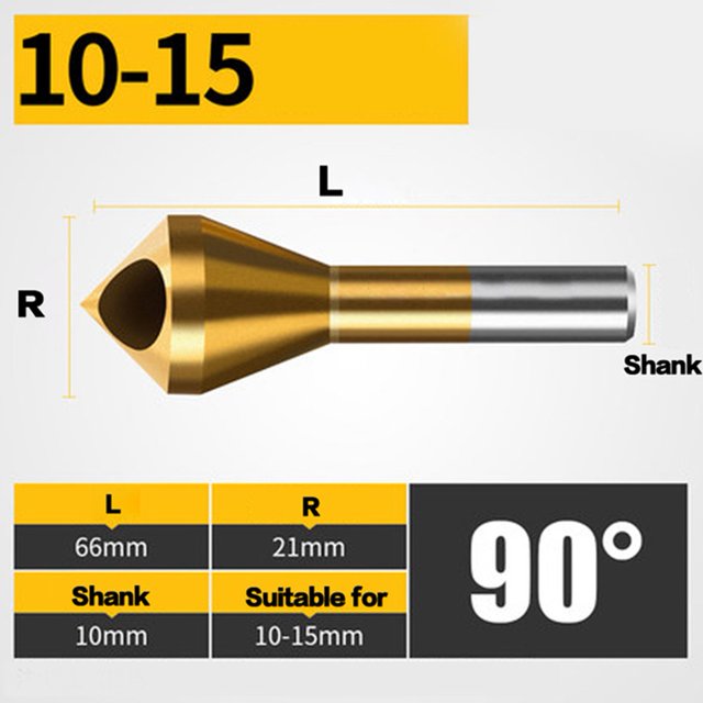 Lefu 1PC HSS Titane Enduit Fraise et Ébavurage Perceuse Conique Trous Outils de Coupe