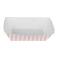 thumbnail image 6 of Bio Tek 1/2 lb Pink and White Stripe Paper #50 Food Tray / Boat - 4 1/4" x 2 3/4" x 1 1/2" - 400 count box, 6 of 10