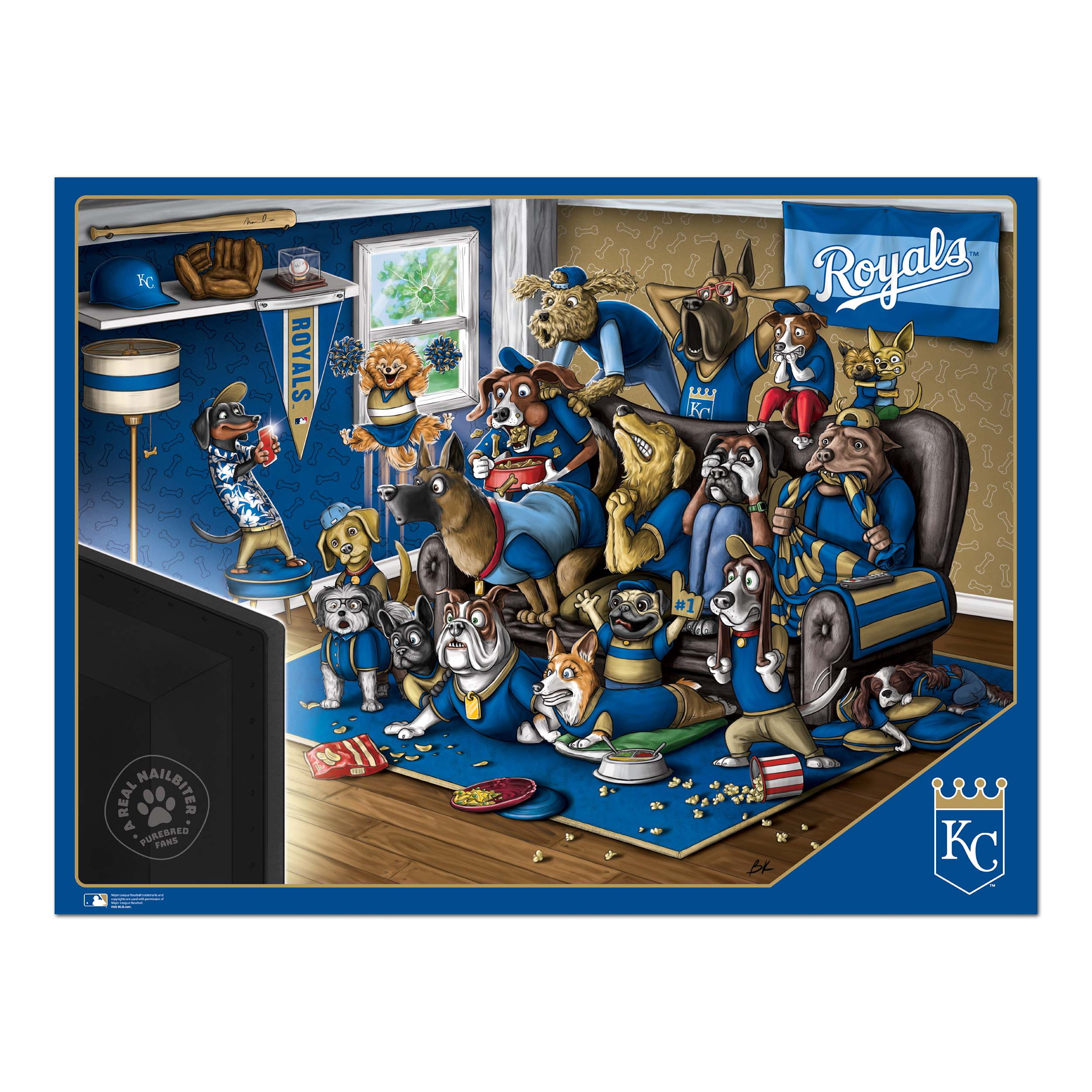 YouTheFan MLB Kansas City Royals Purebred Fans 500pc Puzzle - "A Real Nailbiter"