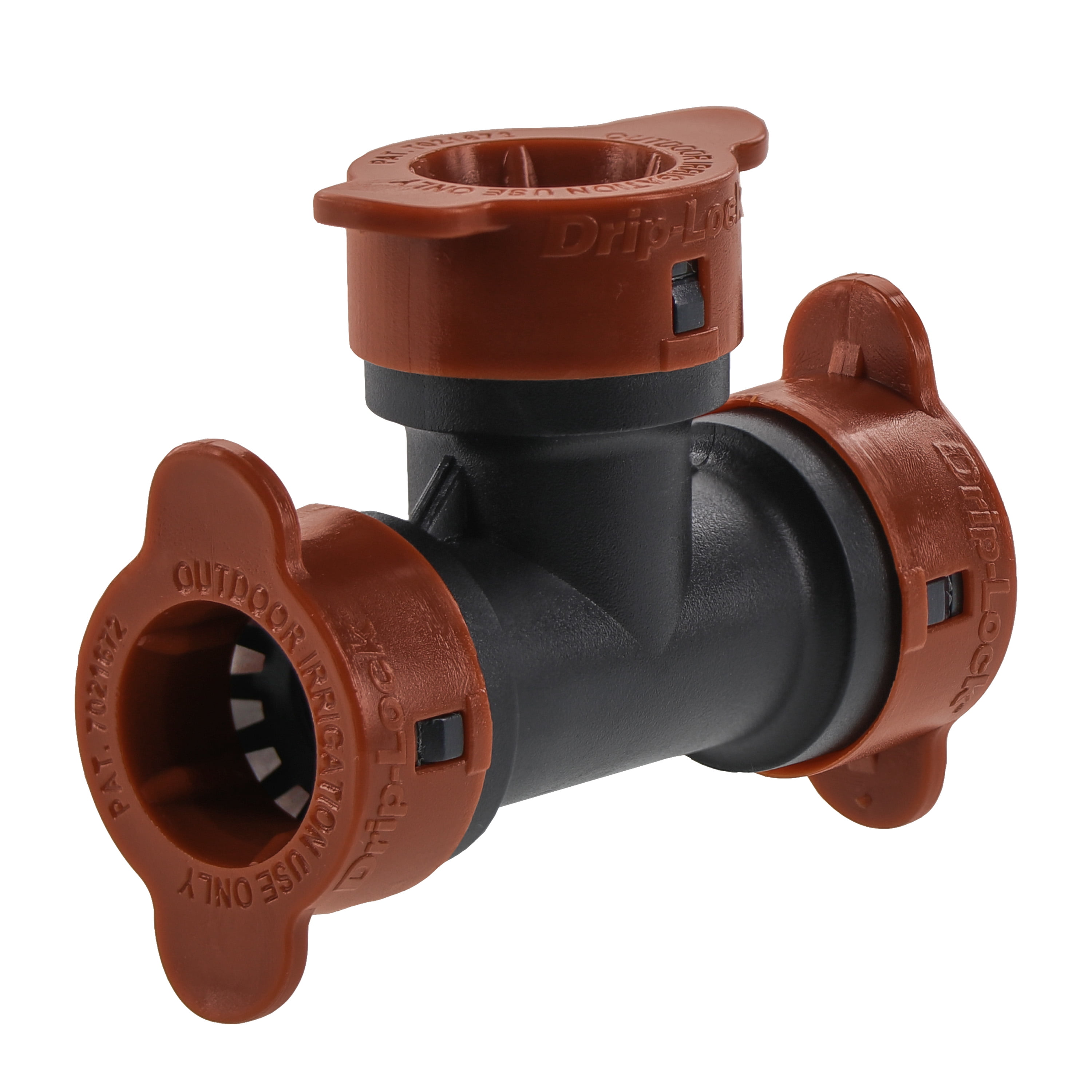 (5 pack) Orbit Irrigation 1/2" Black Drip-Lock Push-Fit Tee; Drip Tubing Connector