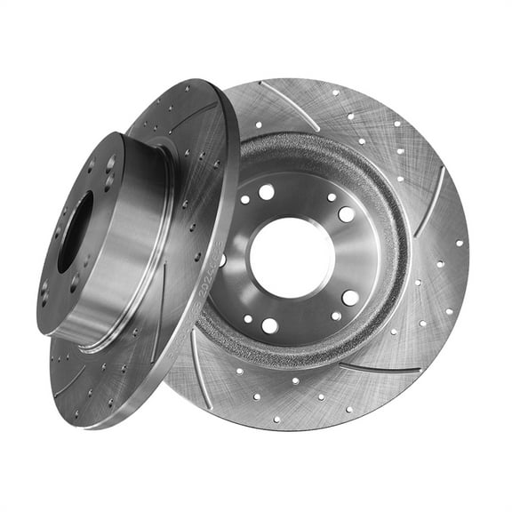 Rear 260mm Drilled Slotted Brake Rotors For 2006-2015 Honda Civic