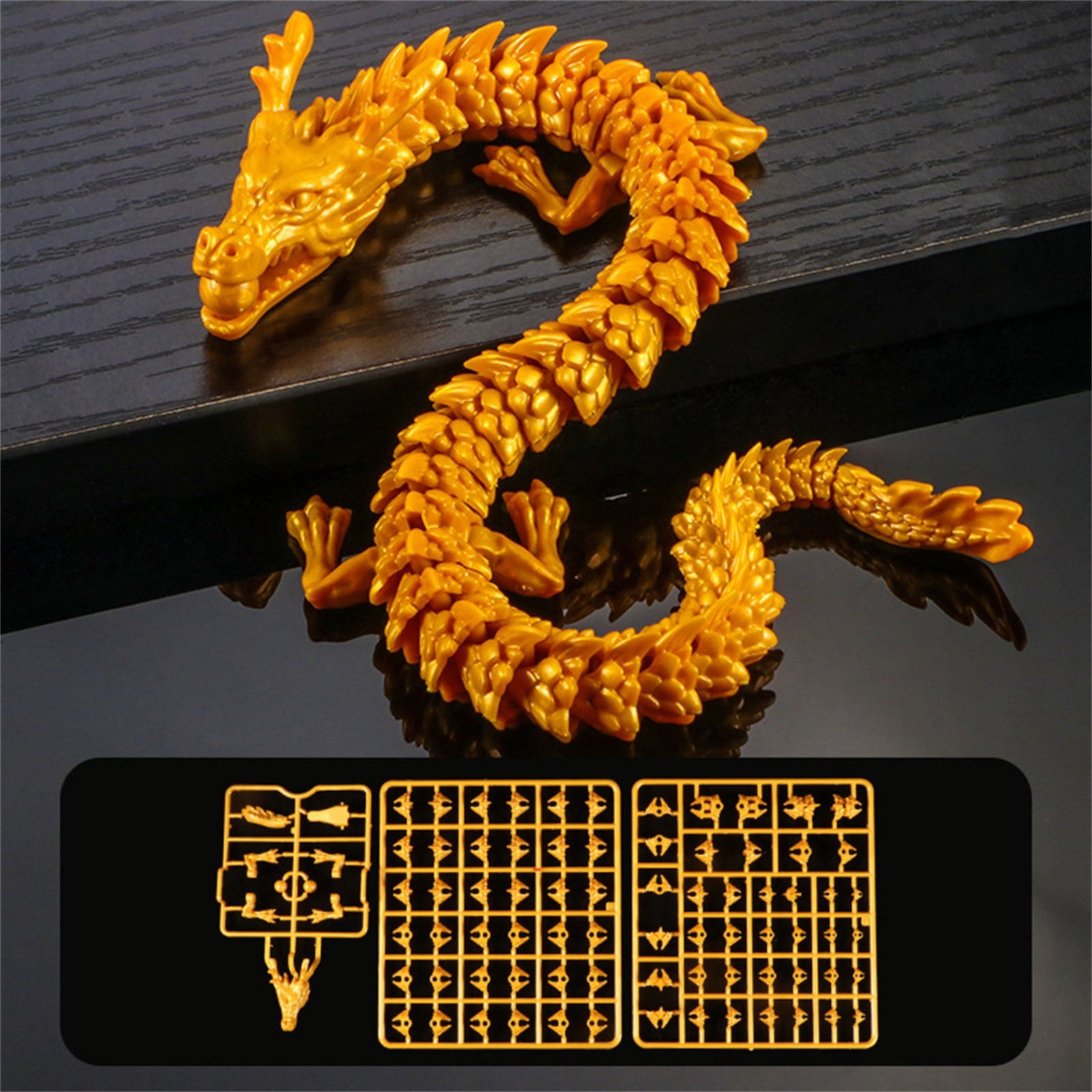 Qocolhg 3D Printed Dragon, 12 Inch Articulated 3D Dragon, Dragon