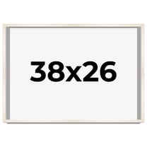 38x26 Frame White Wash Solid Wood Picture Frame | 0.8125 Inch Moulding Width | Includes UV Acrylic