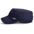thumbnail image 3 of Casual Washed Cotton Adjustable Solid Color Baseball cap Men flat Cap Unisex Flat Top Cap Fashion Casual Snapback Cap, 3 of 3