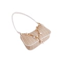 thumbnail image 4 of LAVA Women Straw Woven Shoulder Bag Summer Beach Handbag with Seashell Pearl Beaded Chain For Summer, Beach Vacation, Daily Use (Khaki), 4 of 7